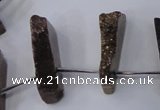 CTD1162 Top drilled 8*25mm - 10*35mm freeform plated quartz beads