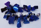 CTD1171 Top drilled 15*25mm - 30*40mm freeform plated agate beads