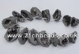 CTD1175 Top drilled 25*30mm - 35*40mm freeform plated druzy quartz  beads