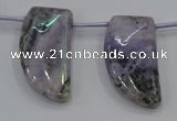 CTD1185 Top drilled 15*30mm - 16*32mm horn plated quartz beads