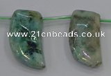 CTD1188 Top drilled 15*30mm - 16*32mm horn plated quartz beads