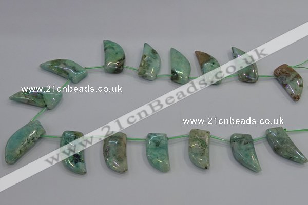 CTD1188 Top drilled 15*30mm - 16*32mm horn plated quartz beads