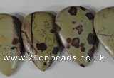 CTD12 Top drilled 22*30mm flat teardrop artistic jasper beads