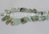 CTD1202 Top drilled 13*18mm - 15*40mm freeform Australia chrysoprase beads