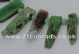 CTD1204 Top drilled 5*15mm - 8*35mm sticks Australia chrysoprase beads