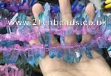 CTD1210 Top drilled 7*25mm - 9*40mm sticks plated quartz beads