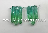 CTD1221 Top drilled 7*30mm - 9*45mm sticks plated quartz beads