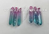 CTD1224 Top drilled 7*30mm - 9*45mm sticks plated quartz beads