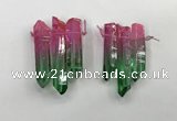 CTD1225 Top drilled 7*30mm - 9*45mm sticks plated quartz beads