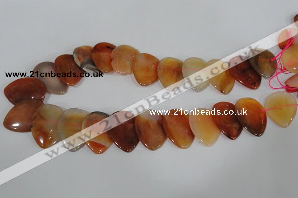 CTD14 Top drilled 22*30mm flat teardrop agate gemstone beads