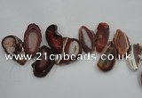 CTD1501 Top drilled 25*45mm - 30*50mm freeform agate slab beads