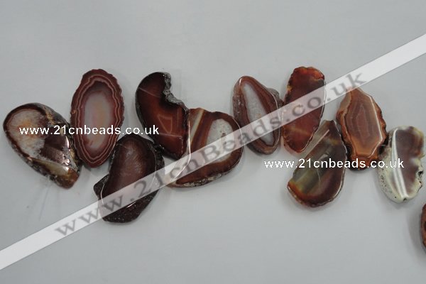 CTD1501 Top drilled 25*45mm - 30*50mm freeform agate slab beads