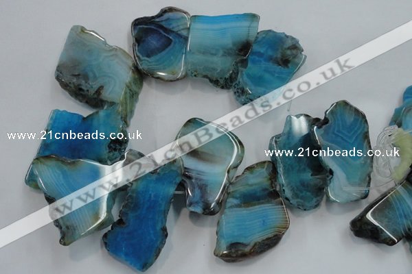 CTD1502 Top drilled 20*40mm - 25*50mm freeform agate slab beads