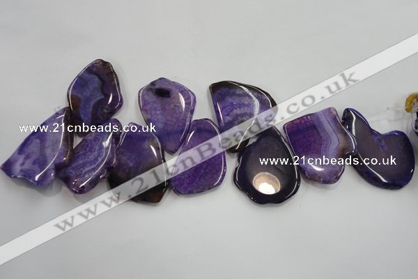 CTD1504 Top drilled 35*50mm - 40*55mm freeform agate slab beads