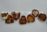 CTD1505 Top drilled 40*50mm - 40*55mm freeform agate slab beads