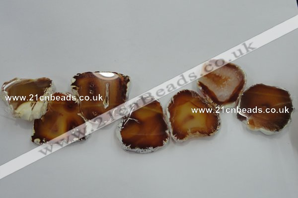 CTD1505 Top drilled 40*50mm - 40*55mm freeform agate slab beads