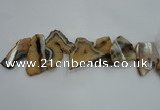 CTD1508 Top drilled 30*45mm - 40*60mm freeform agate slab beads