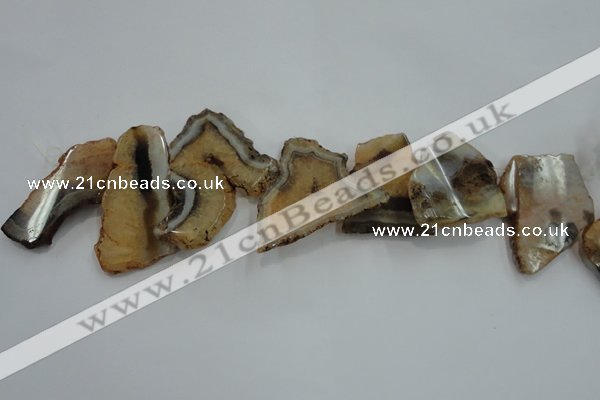 CTD1508 Top drilled 30*45mm - 40*60mm freeform agate slab beads