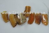 CTD1510 Top drilled 30*50mm - 30*70mm freeform agate slab beads