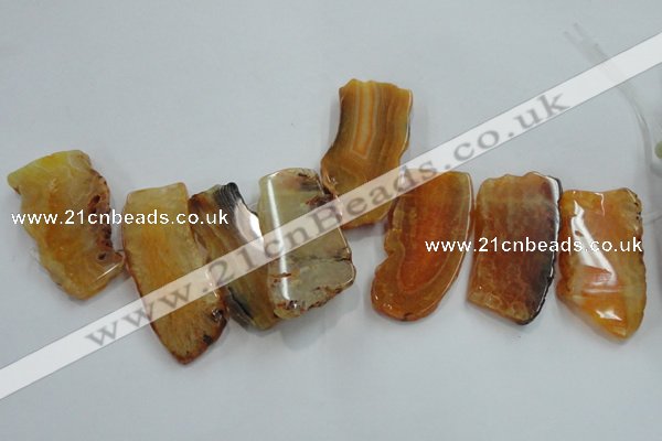 CTD1510 Top drilled 30*50mm - 30*70mm freeform agate slab beads