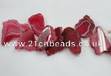 CTD1511 Top drilled 30*50mm - 40*65mm freeform agate slab beads