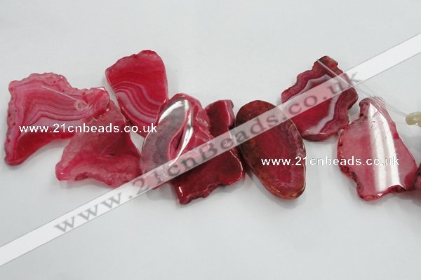 CTD1511 Top drilled 30*50mm - 40*65mm freeform agate slab beads