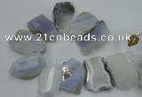 CTD1515 Top drilled 30*45mm - 35*60mm freeform blue lace agate slab beads