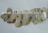 CTD1516 Top drilled 30*50mm - 45*65mm freeform agate slab beads