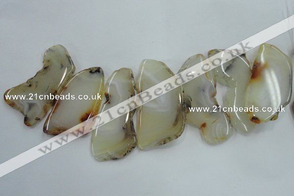 CTD1516 Top drilled 30*50mm - 45*65mm freeform agate slab beads