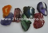 CTD1517 Top drilled 40*50mm - 45*70mm freeform agate slab beads