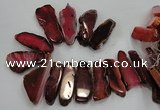 CTD1519 Top drilled 20*40mm - 25*65mm freeform agate slab beads