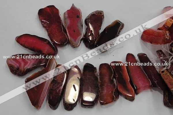 CTD1519 Top drilled 20*40mm - 25*65mm freeform agate slab beads