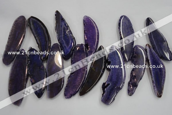 CTD1522 Top drilled 20*65mm - 25*80mm freeform agate slab beads