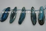 CTD1527 Top drilled 30*50mm - 35*75mm freeform agate slab beads