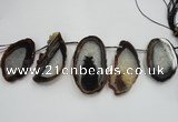 CTD1531 Top drilled 30*55mm - 40*65mm freeform agate slab beads