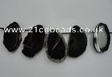 CTD1532 Top drilled 30*55mm - 35*65mm freeform agate slab beads