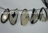 CTD1533 Top drilled 30*65mm - 40*75mm freeform agate slab beads