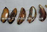 CTD1534 Top drilled 30*65mm - 35*80mm freeform agate slab beads