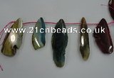 CTD1535 Top drilled 25*65mm - 30*75mm freeform agate slab beads