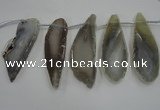 CTD1537 Top drilled 30*65mm - 35*75mm freeform agate slab beads