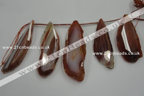 CTD1540 Top drilled 25*60mm - 35*65mm freeform agate slab beads