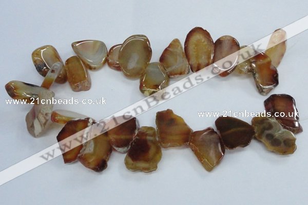 CTD1551 Top drilled 15*20mm - 25*30mm freeform agate slab beads