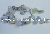 CTD1555 Top drilled 18*25mm - 30*45mm freeform blue lace agate slab beads