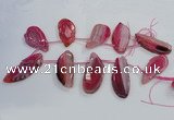 CTD1568 Top drilled 25*45mm - 30*65mm freeform agate slab beads