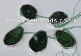 CTD1578 30*45mm - 35*50mm freeform agate beads with brass setting