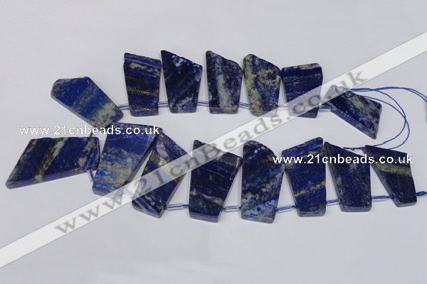CTD1582 Top drilled 20*35mm - 30*50mm freeform lapis lzuli beads