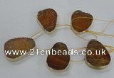 CTD1598 Top drilled 35*40mm - 35*45mm freeform agate beads