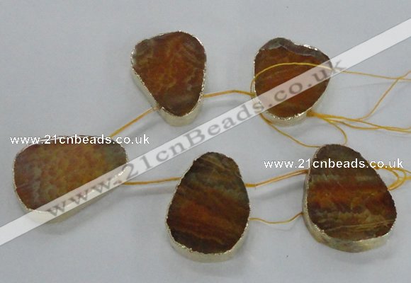 CTD1598 Top drilled 35*40mm - 35*45mm freeform agate beads