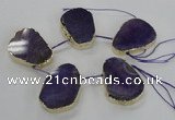 CTD1601 Top drilled 35*40mm - 35*45mm freeform agate beads