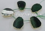 CTD1603 Top drilled 35*40mm - 35*45mm freeform agate beads